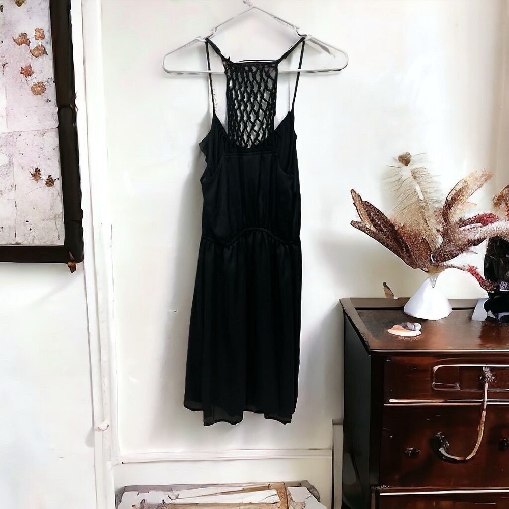 Xhilaration Black Fit & Flare‎ Beach Dress Knee Length Unique Back Women's